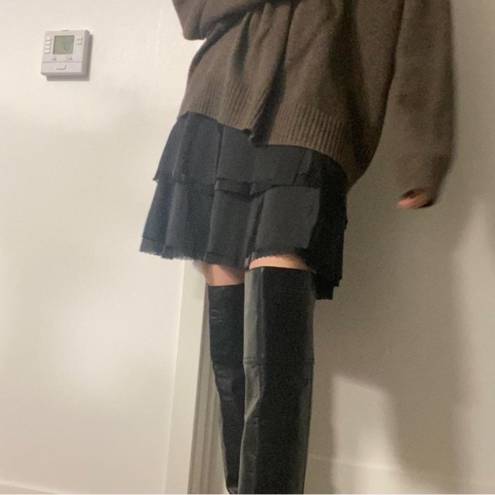 Elie Tahari Black Layered Skirt